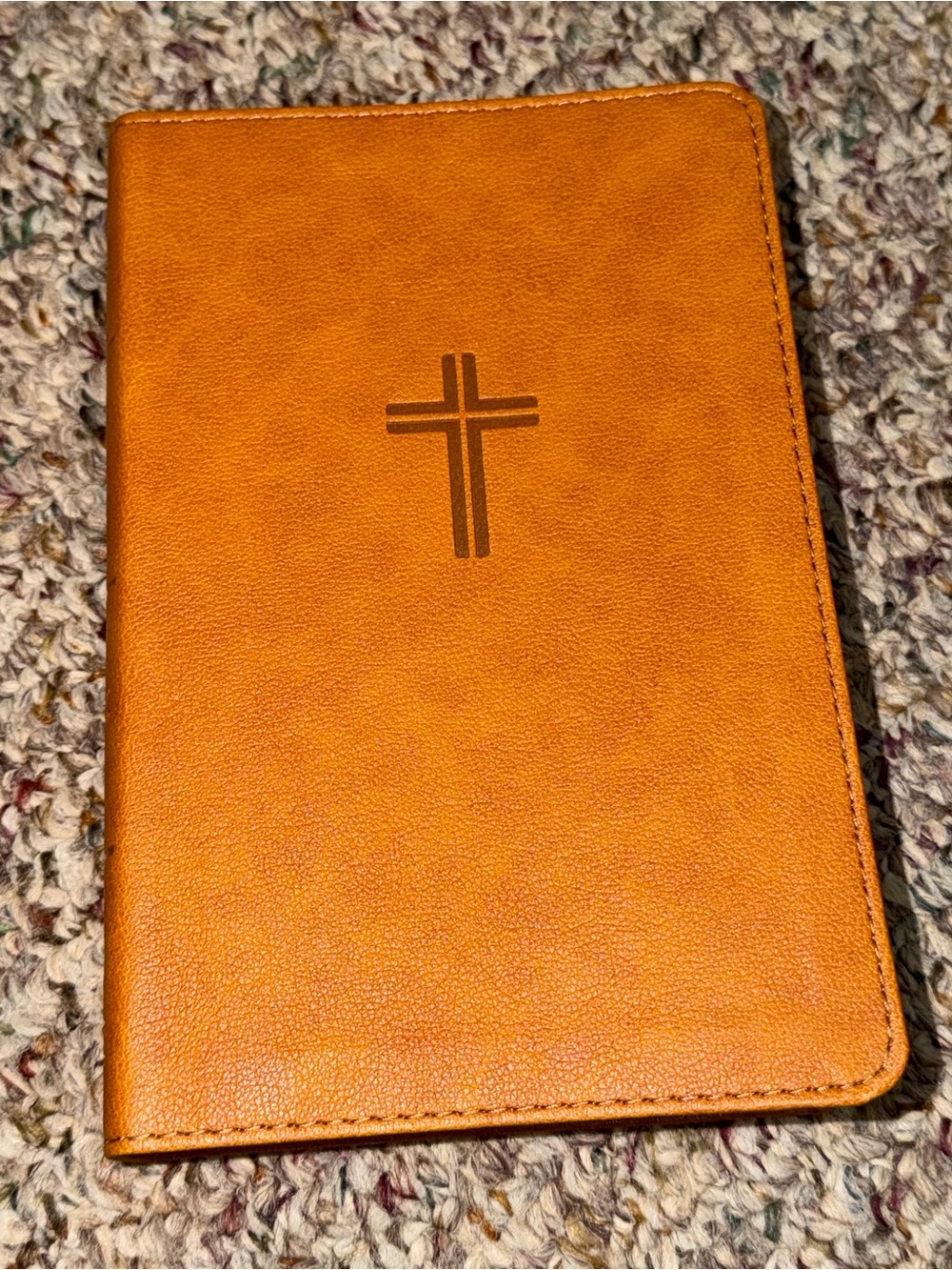 Tan Faux Leather Christian standard bible ‎ with Embossed Cross Holman